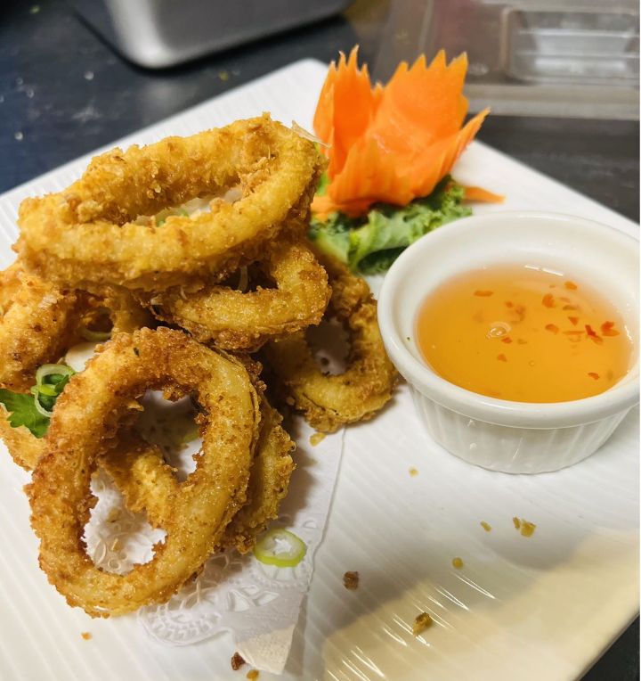 Fried Calamari with Thai Sweet Chili Sauce.