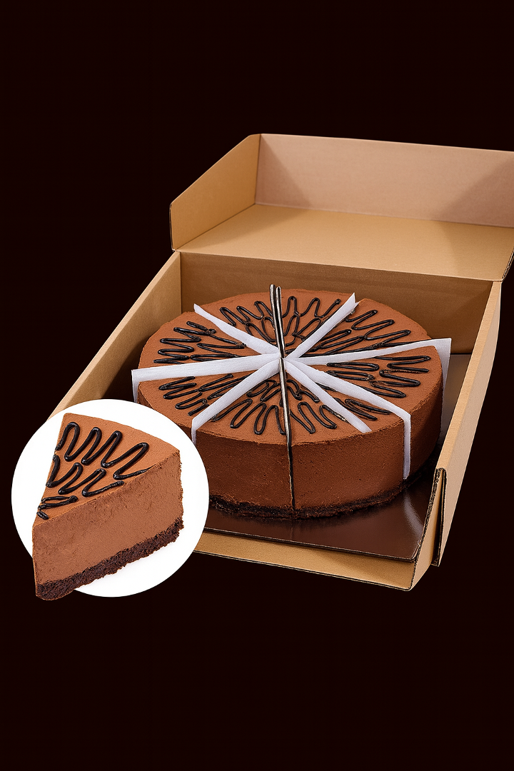 Chocolate Mousse Slice Cake.