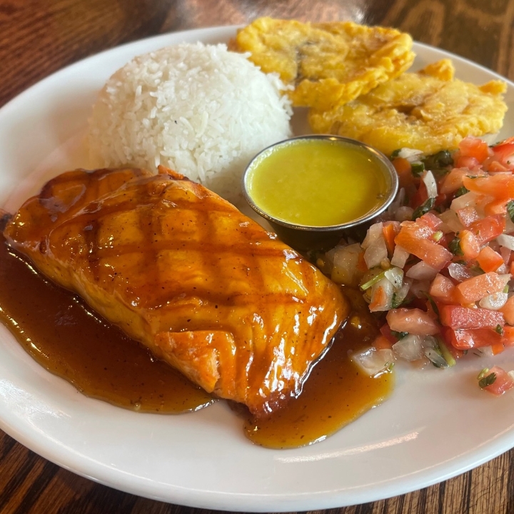 Pineapple Glazed Salmon.