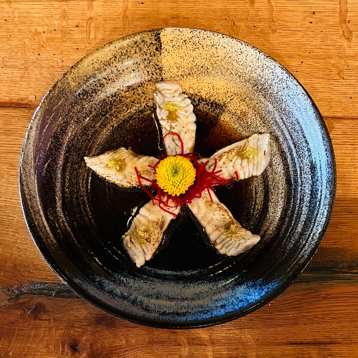 Seared Halibut Garlic.