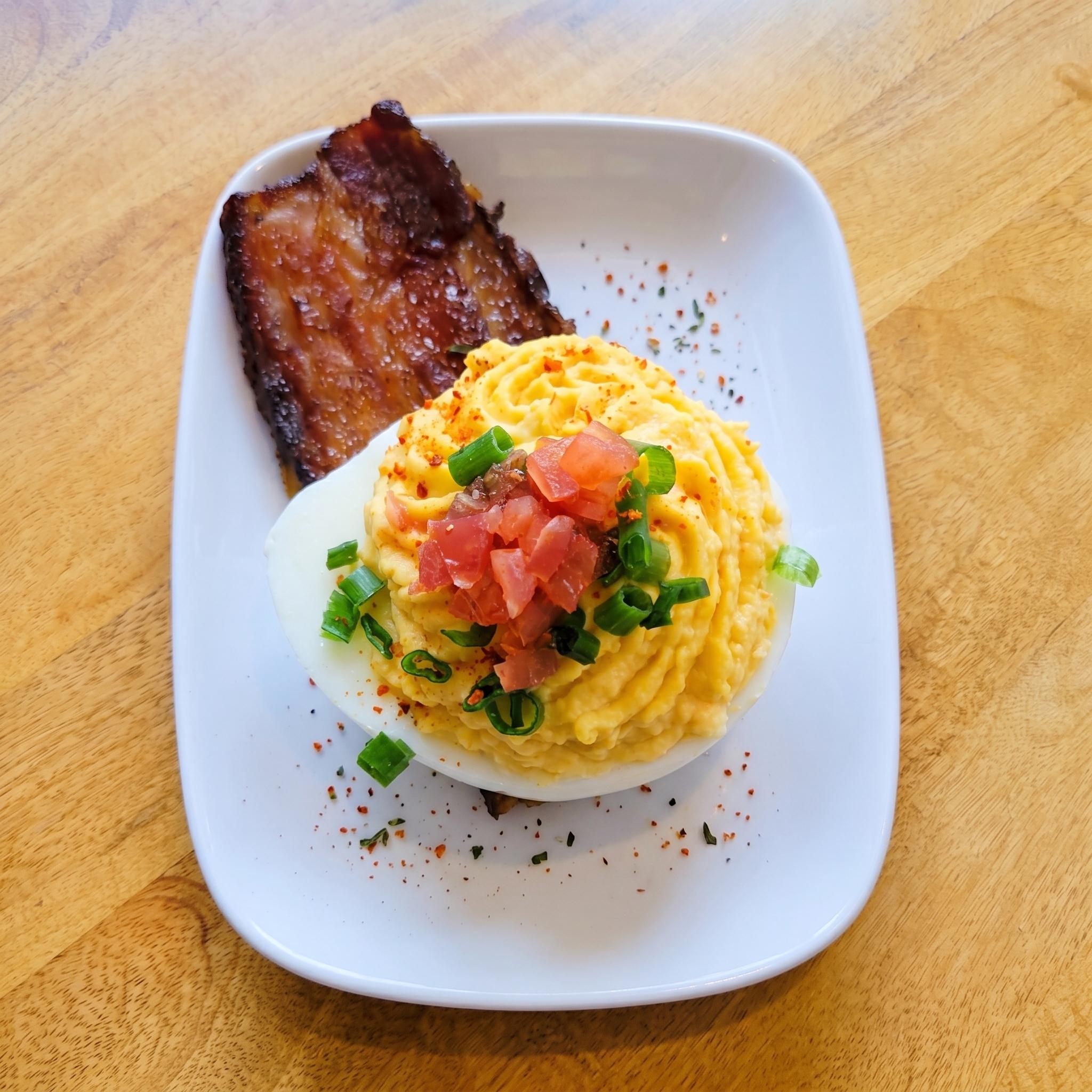 Duck Deviled Eggs.