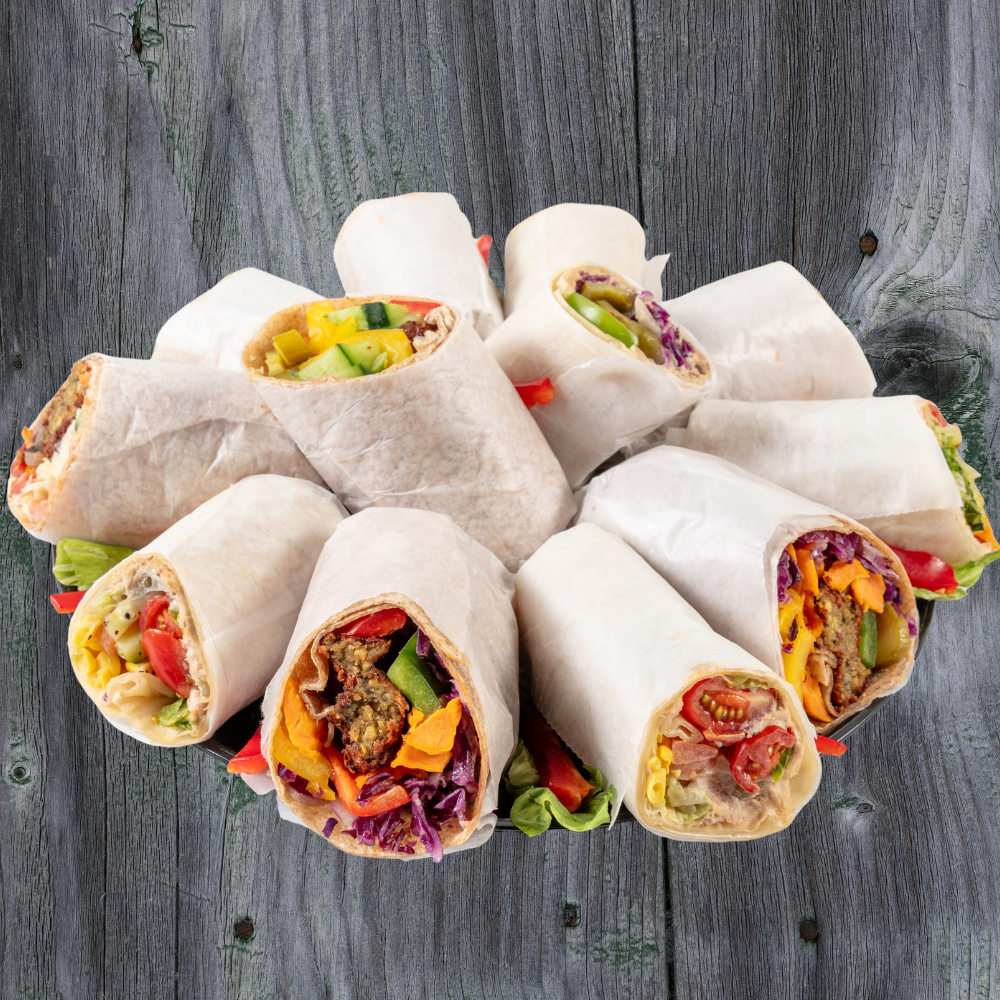 Wrap Platter Small  8 wraps cut half.