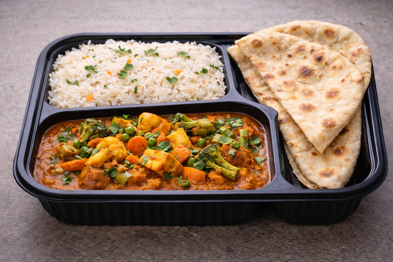 Mixed Vegetable Curry Lunch Box.
