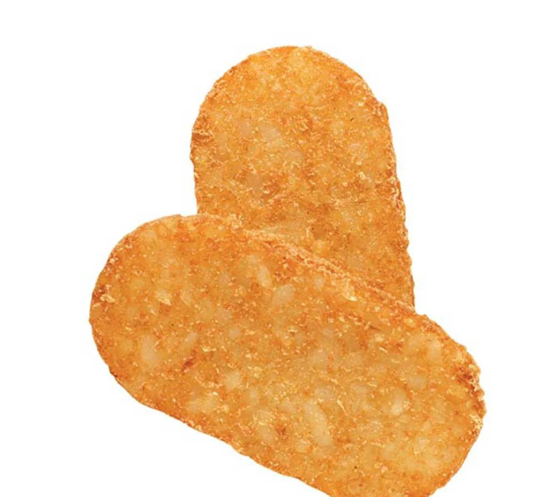 TWO Golden Brown Hash Browns.