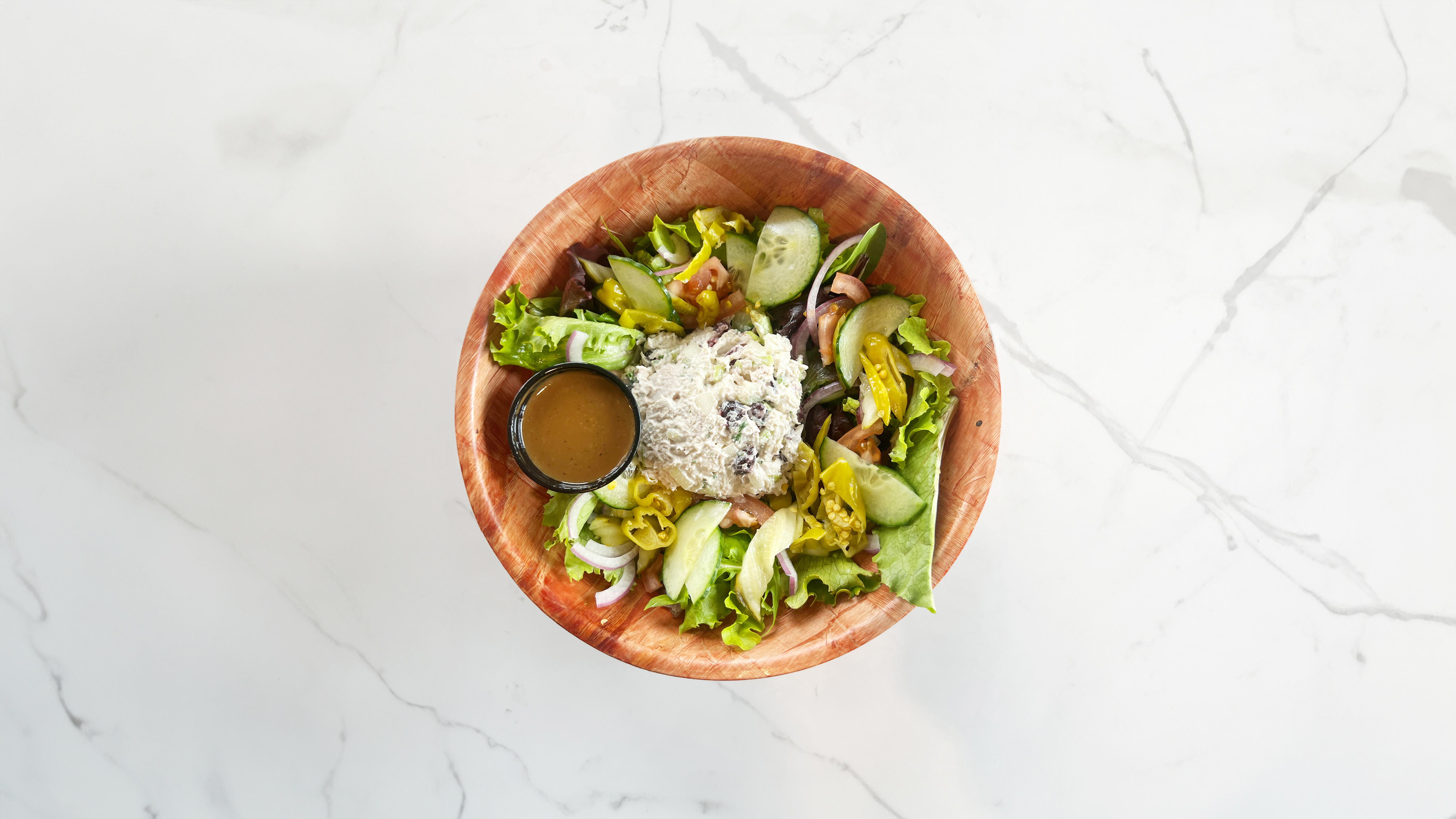 Chicken Salad on Spring Greens.