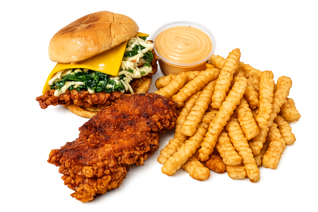 Mu's #4 - 1 Tender + 1 Slider W/ Fries.