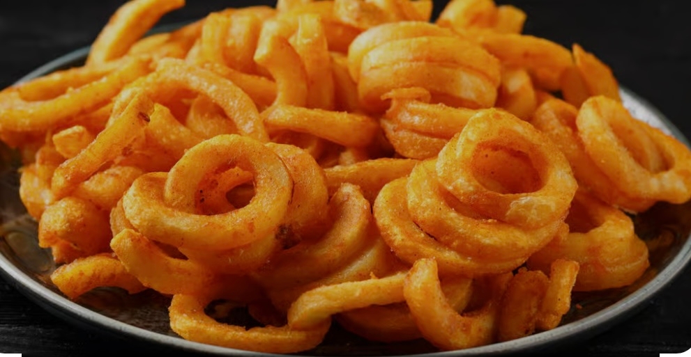 Curly french fries- Large.