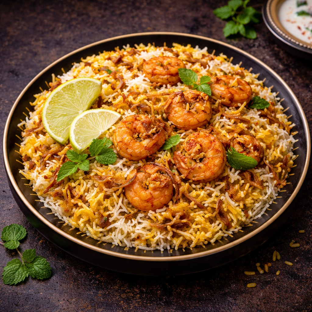 Shrimp Biryani.