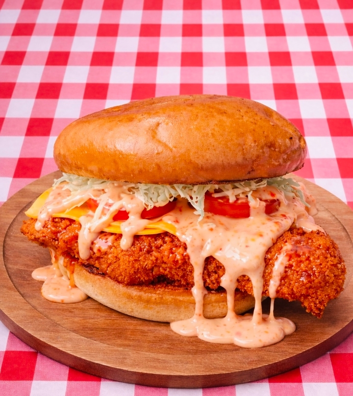 Spicy Boom Crispy Chicken Burger.