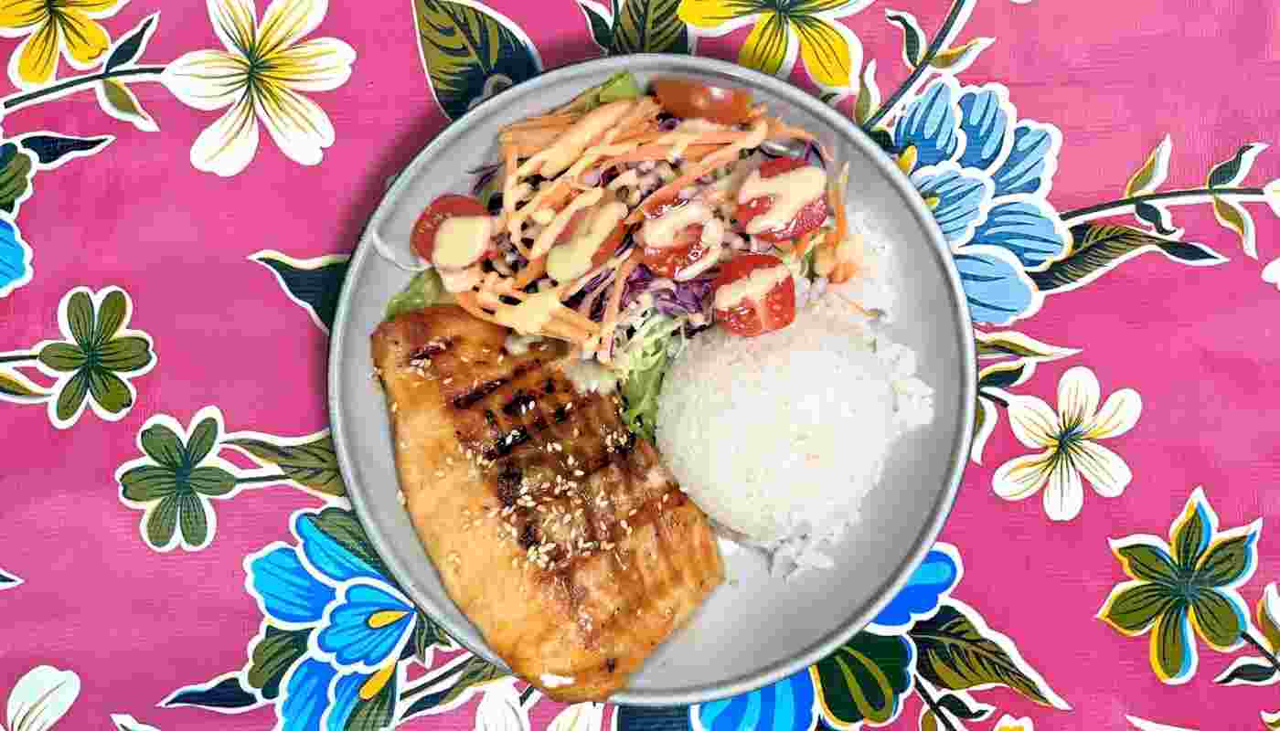Teriyaki Salmon Rice Bowl.