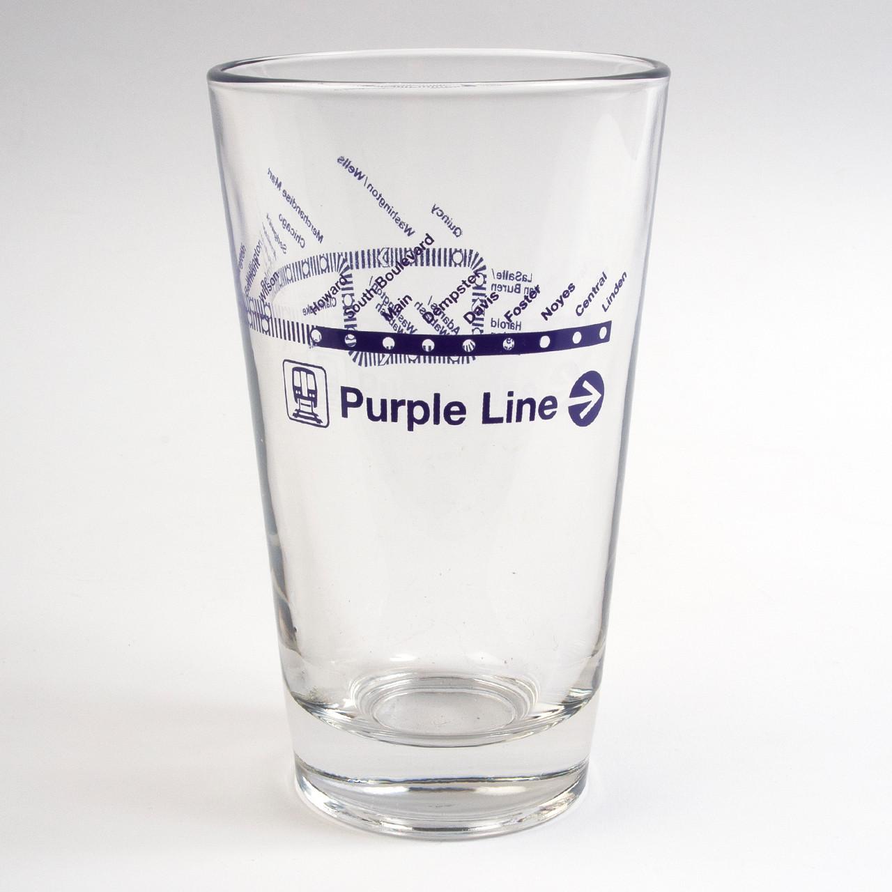 Purple Line Pint Glass.