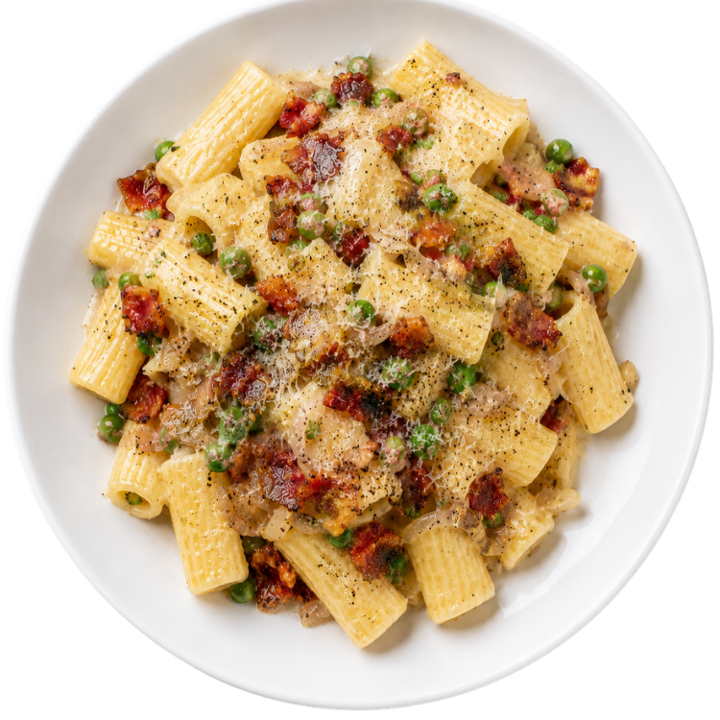 Rigatoni Carbonara (American Style).