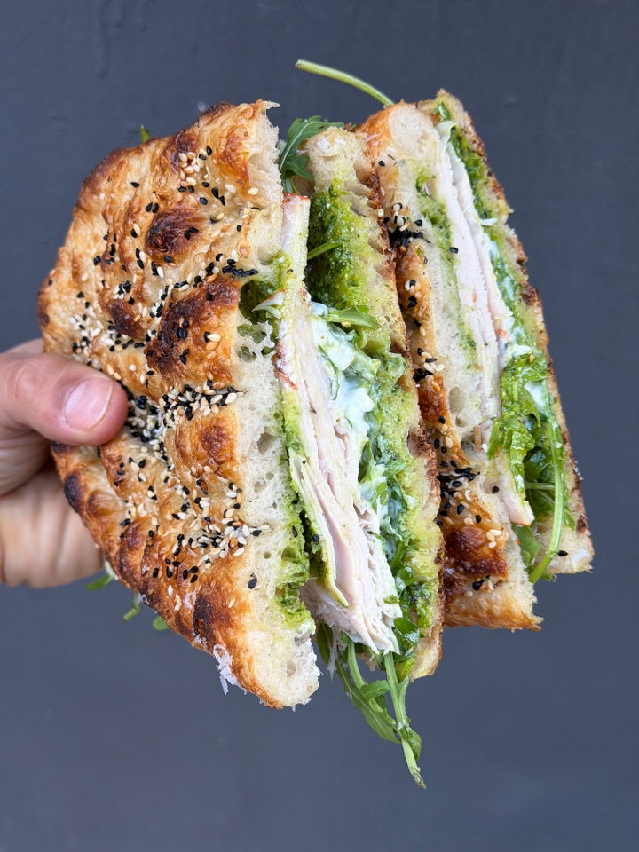 Turkey Pesto Half Sandwich.