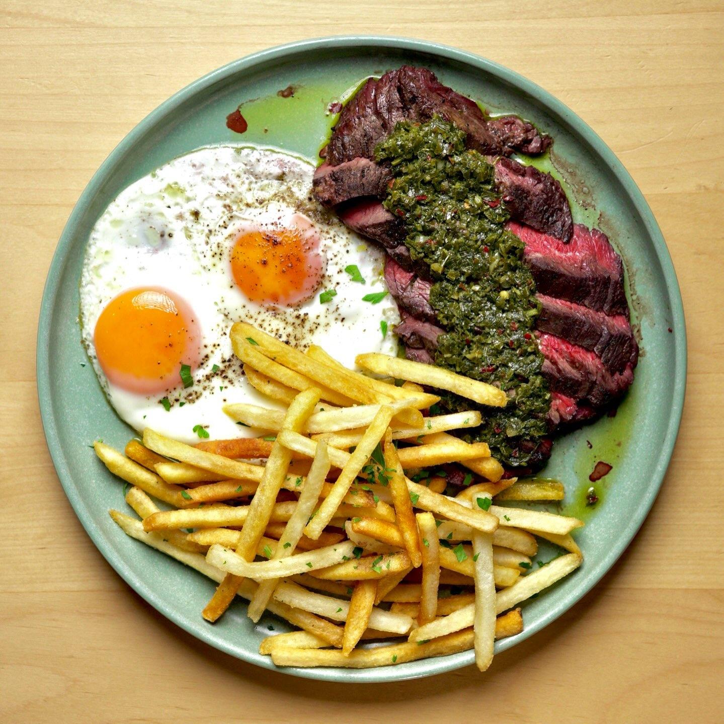 8oz Hanger steak plate.