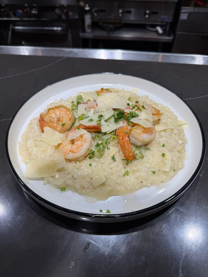 Lemon Asparagus Shrimp Risotto.