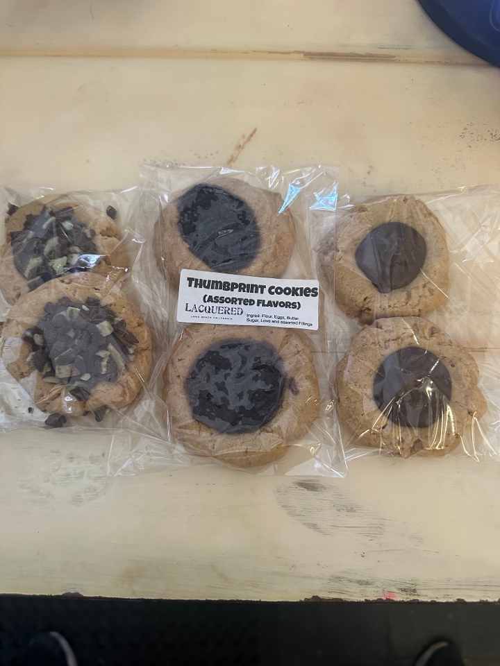 Peanut butter & chocolate Thumbprint Cookies.
