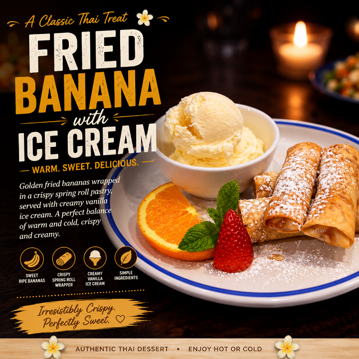 Fried Banana coconut ice cream.