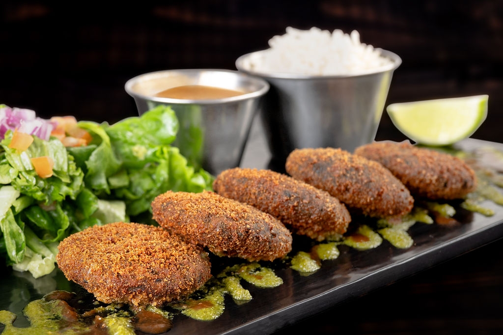 Plate: Hara Bhara Kebabs (V, D, N).