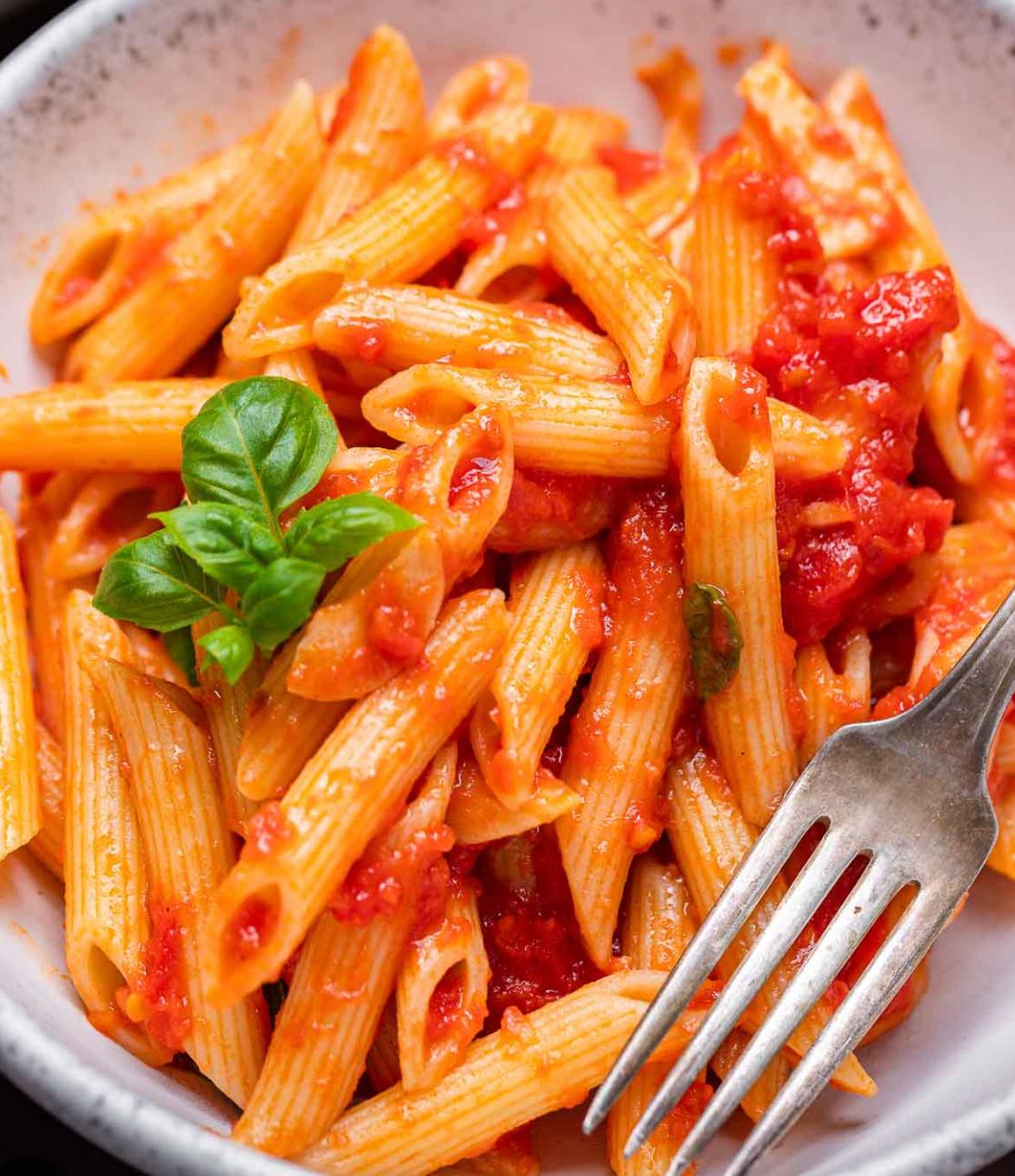 Pasta With Marinara Sauce.