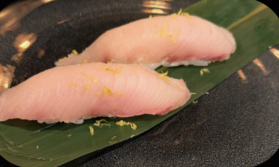 Special Nigiri: Yellowtail Lemon.