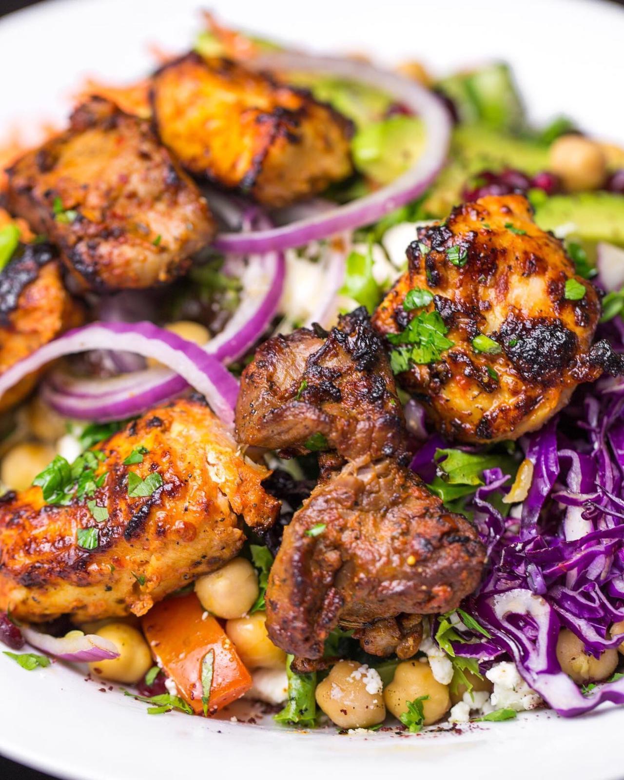 Chicken Kabob Salad.