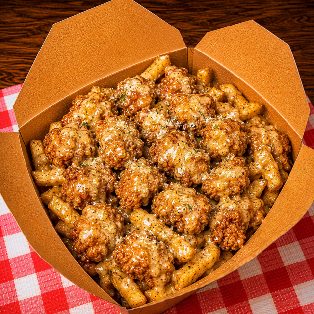 Garlic Parmesan Crispy Chicken Fries Bowl.