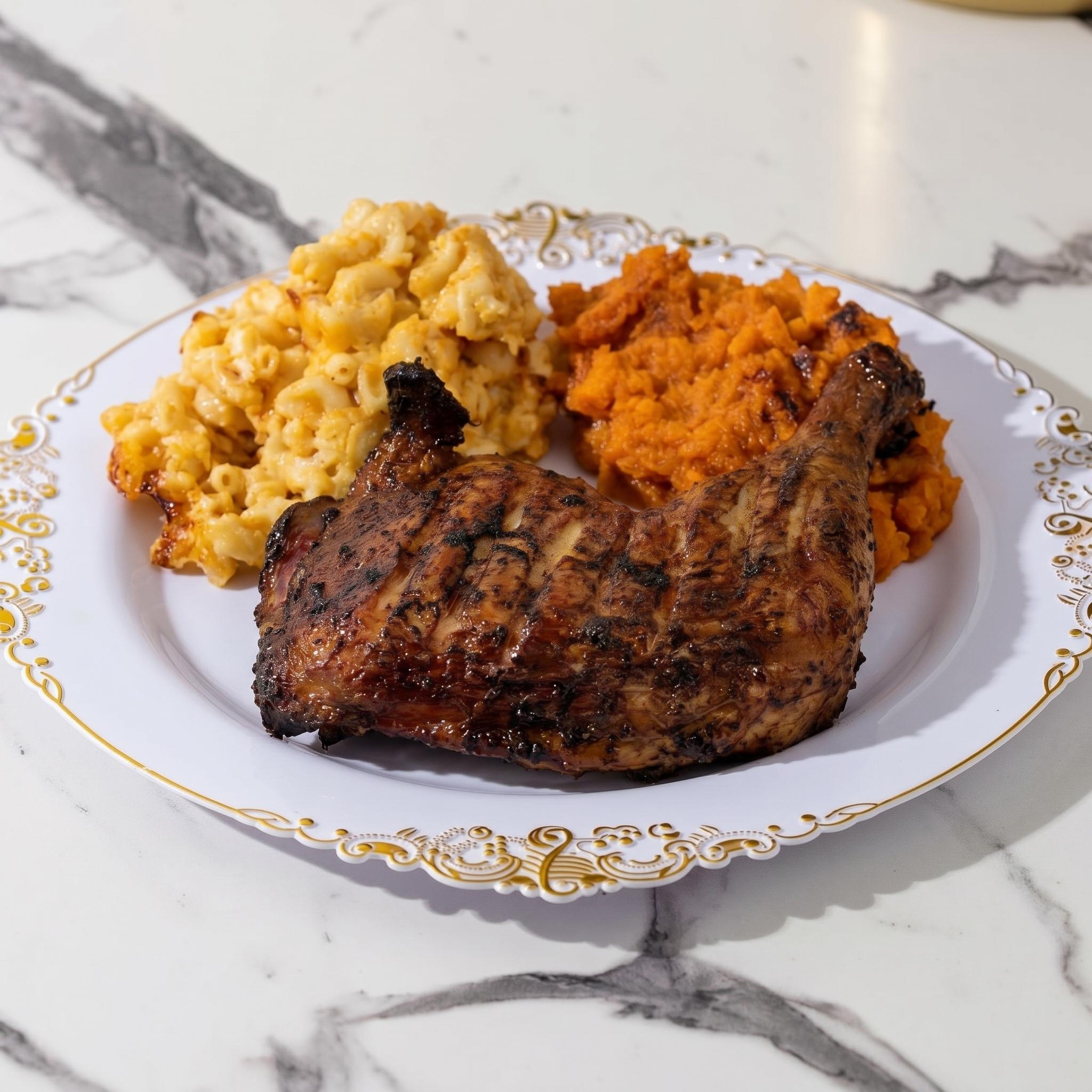 BBQ Chicken Platter with Two Sides.