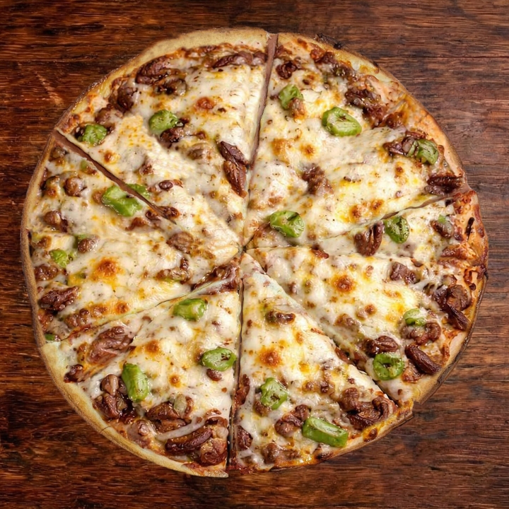 Philly Cheesesteak Gluten Free Pizza.