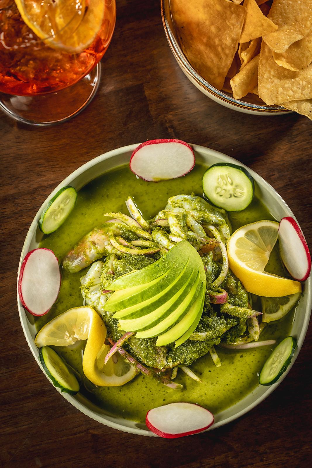 Green Shrimp Aguachile.