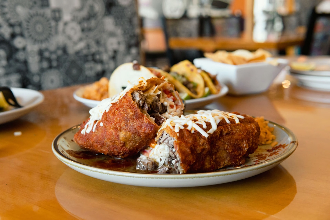 Jefe's Smothered Chimichanga.