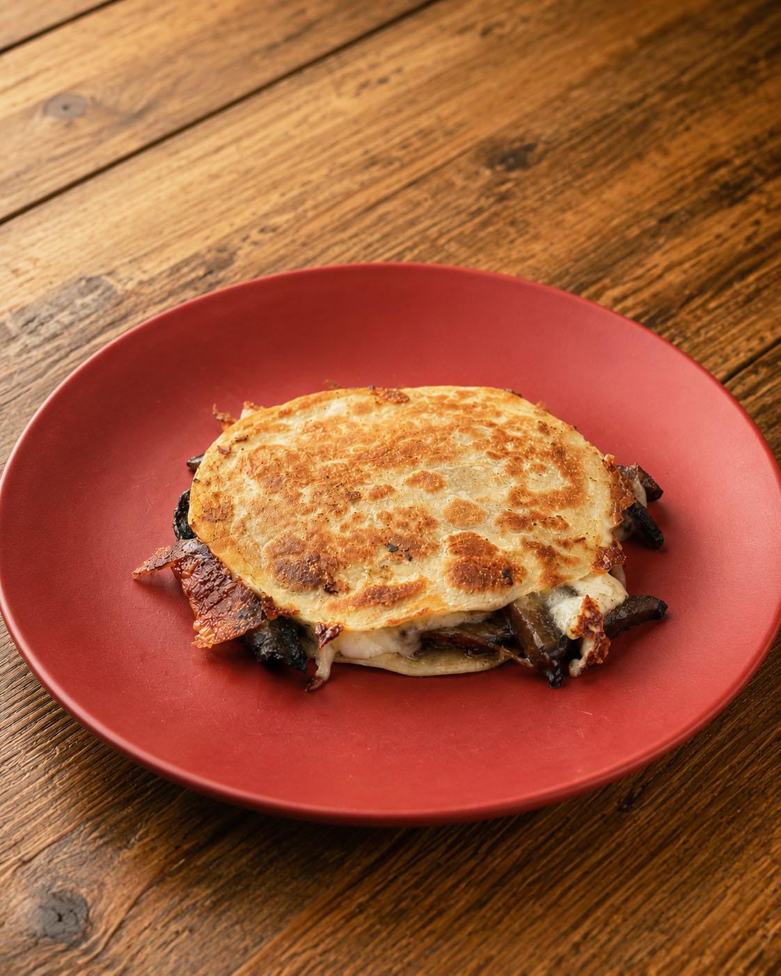 Mushroom Quesadilla.