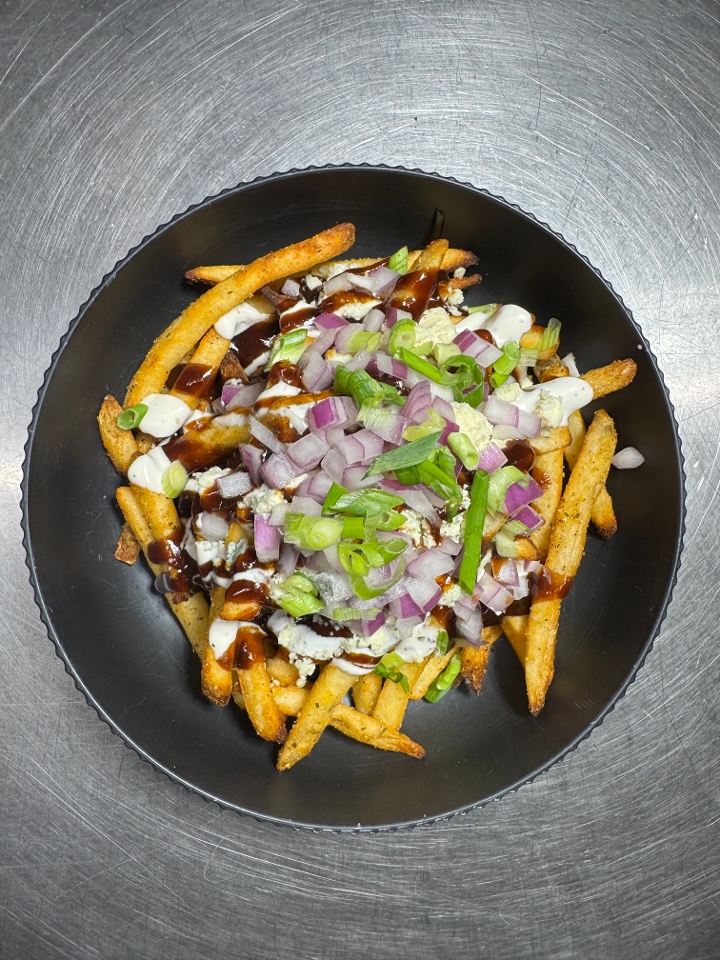 BBQ & Blue Cheese Loaded Fries.