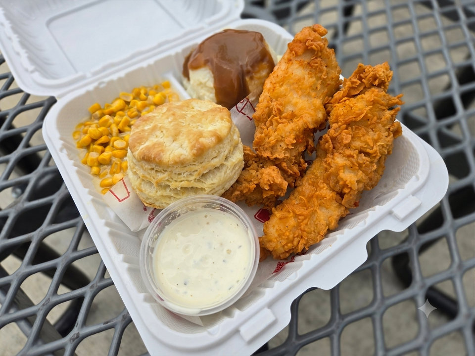 Tender Box (2 Sides, Biscuit, & Sauce).