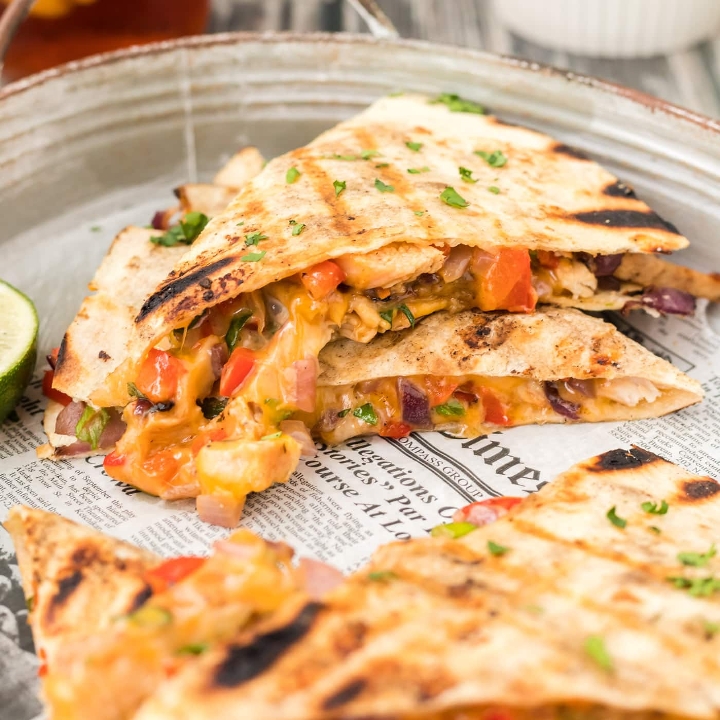 CHICKEN QUESADILLA.