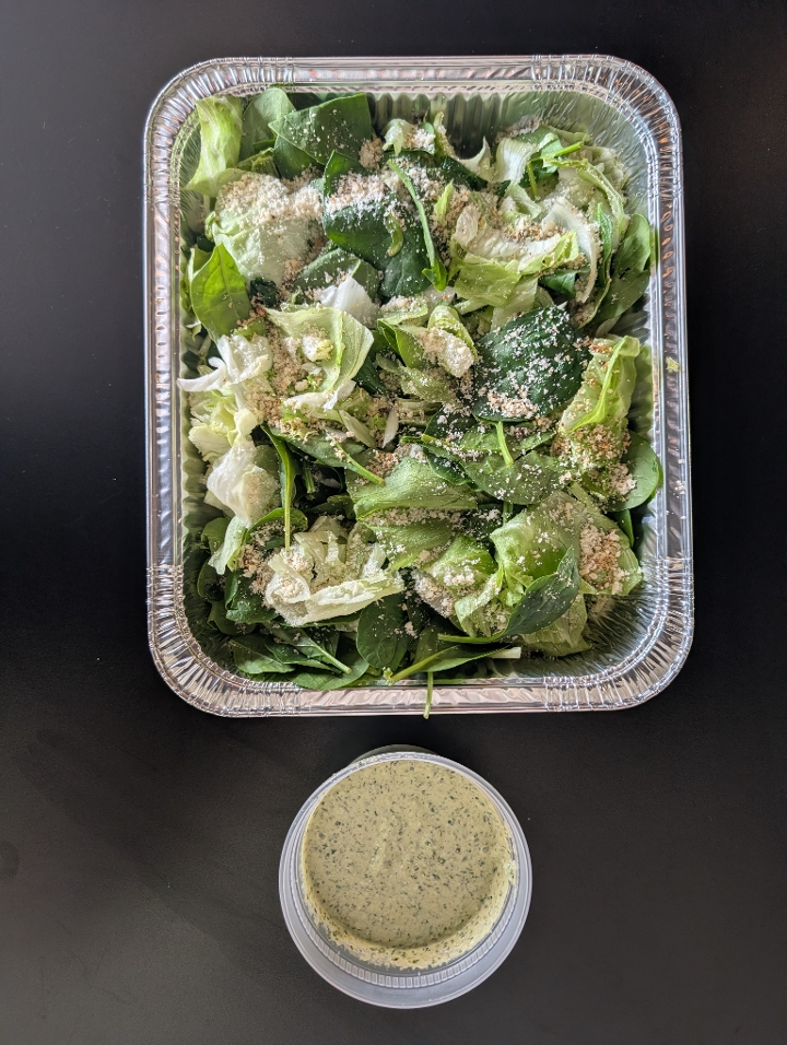 Tray of Caesar Salad.