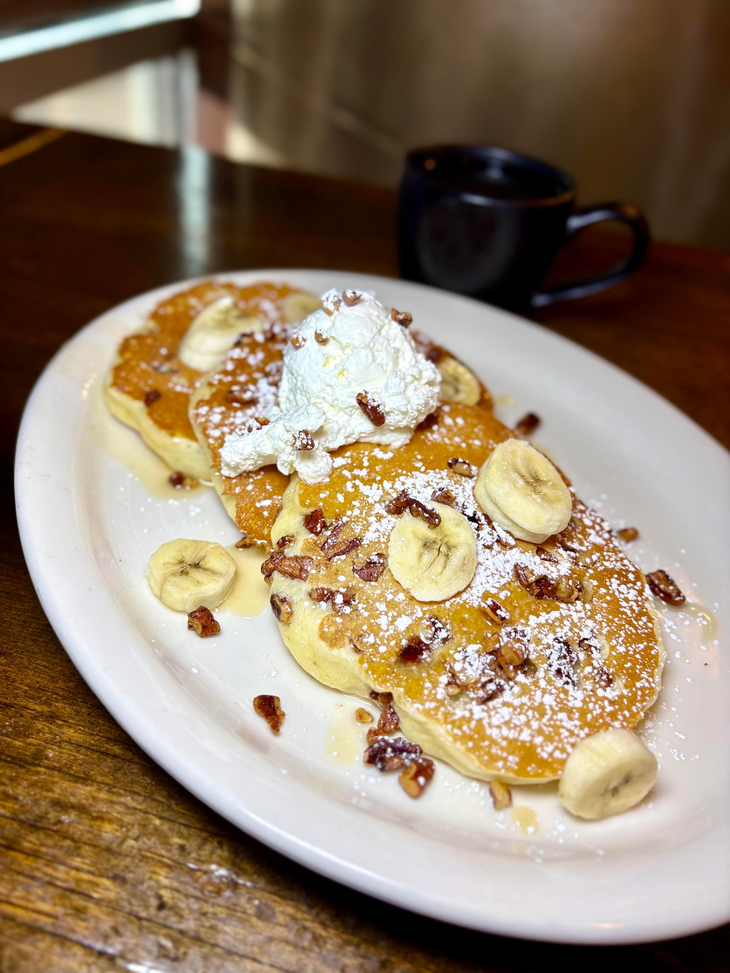 Butter Pecan & Banana Pancakes.