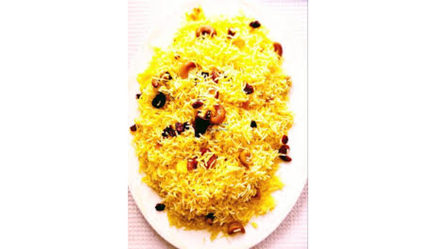 Saffron rice pulao - Non Vegan.