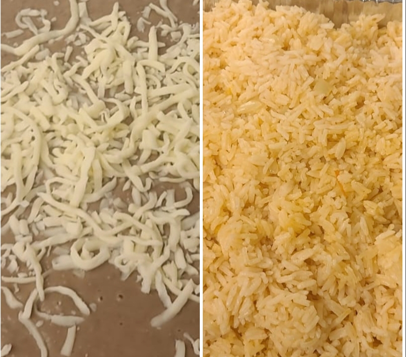 Trays of Refried Beans and Rice (2).