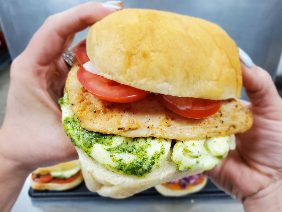 Grilled Chicken Pesto Sandwich.