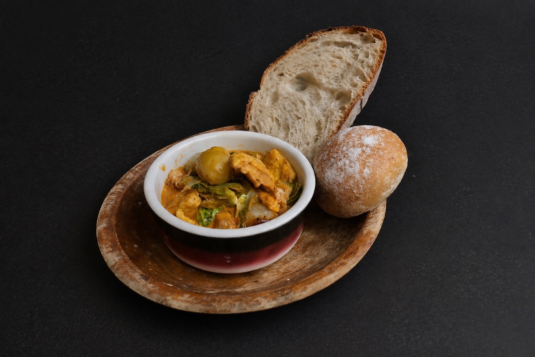 Fried Egg with Massaman Curry.