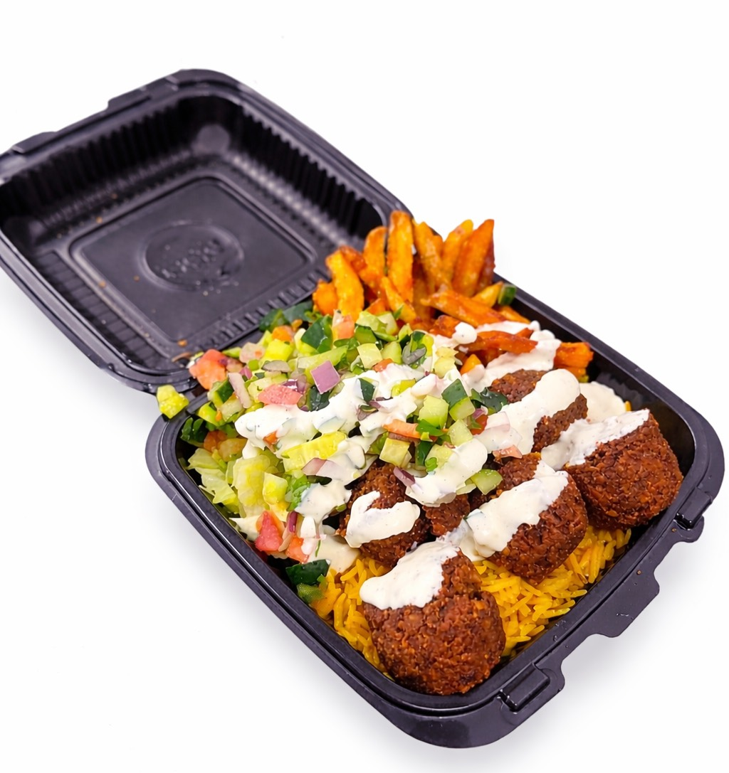 Falafel Over Rice.