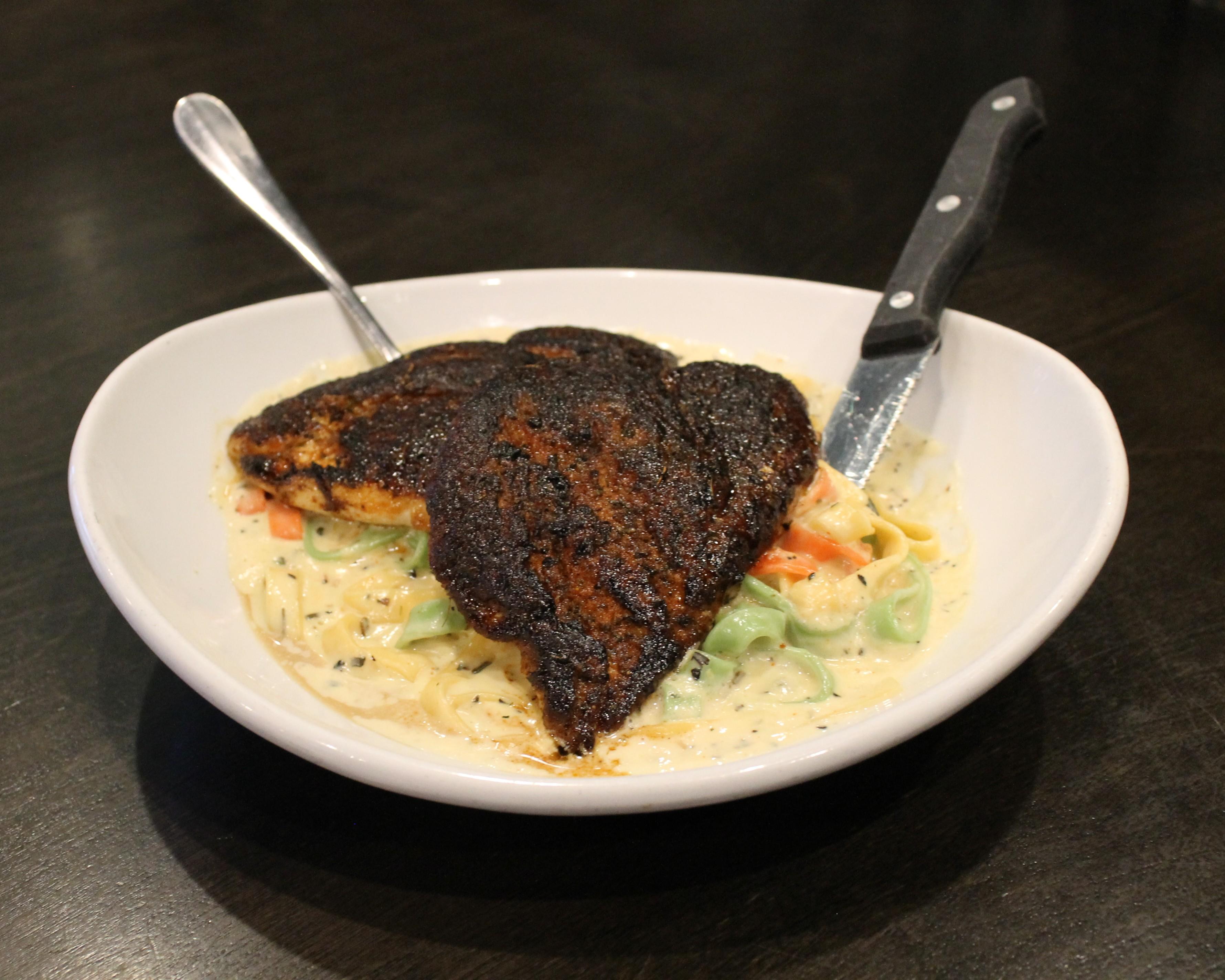 Blackened Chicken Fettuccine.