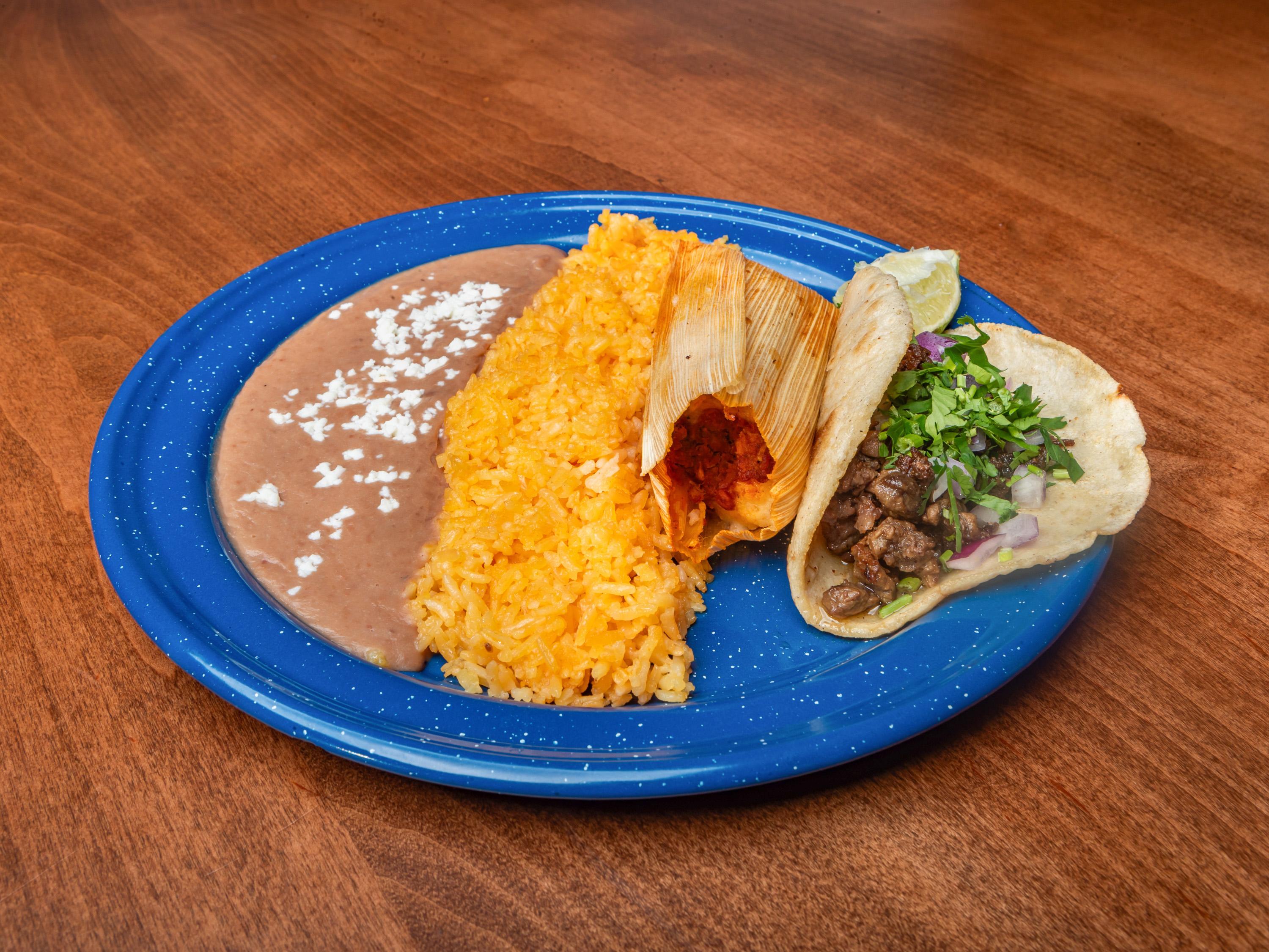 TAMAL & TACO PLATE.