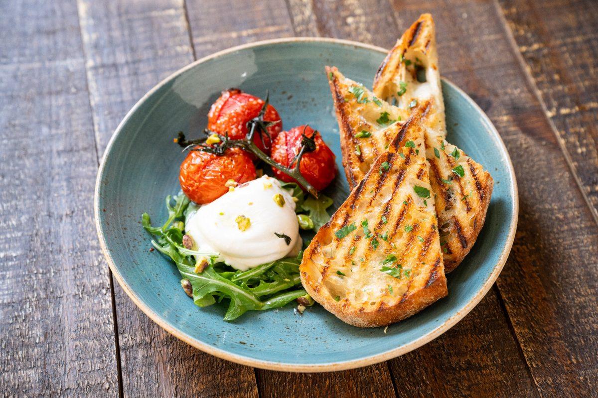 Burrata & Roasted Vine Tomatoes.
