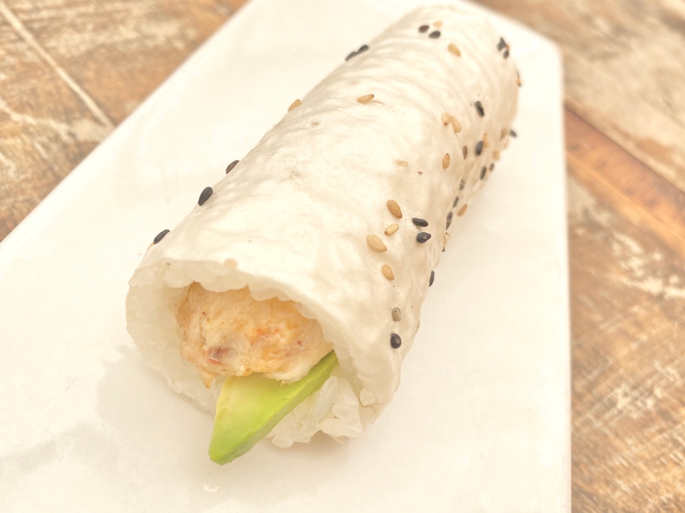 Baked Blue Crab & Avocado Hand Roll.