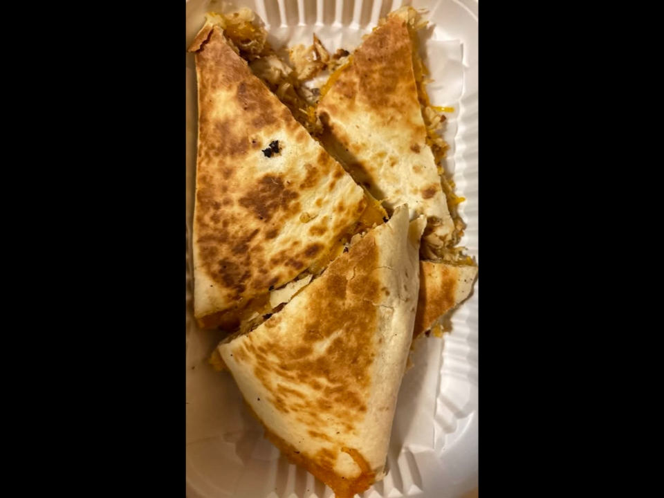Chicken quesadilla.