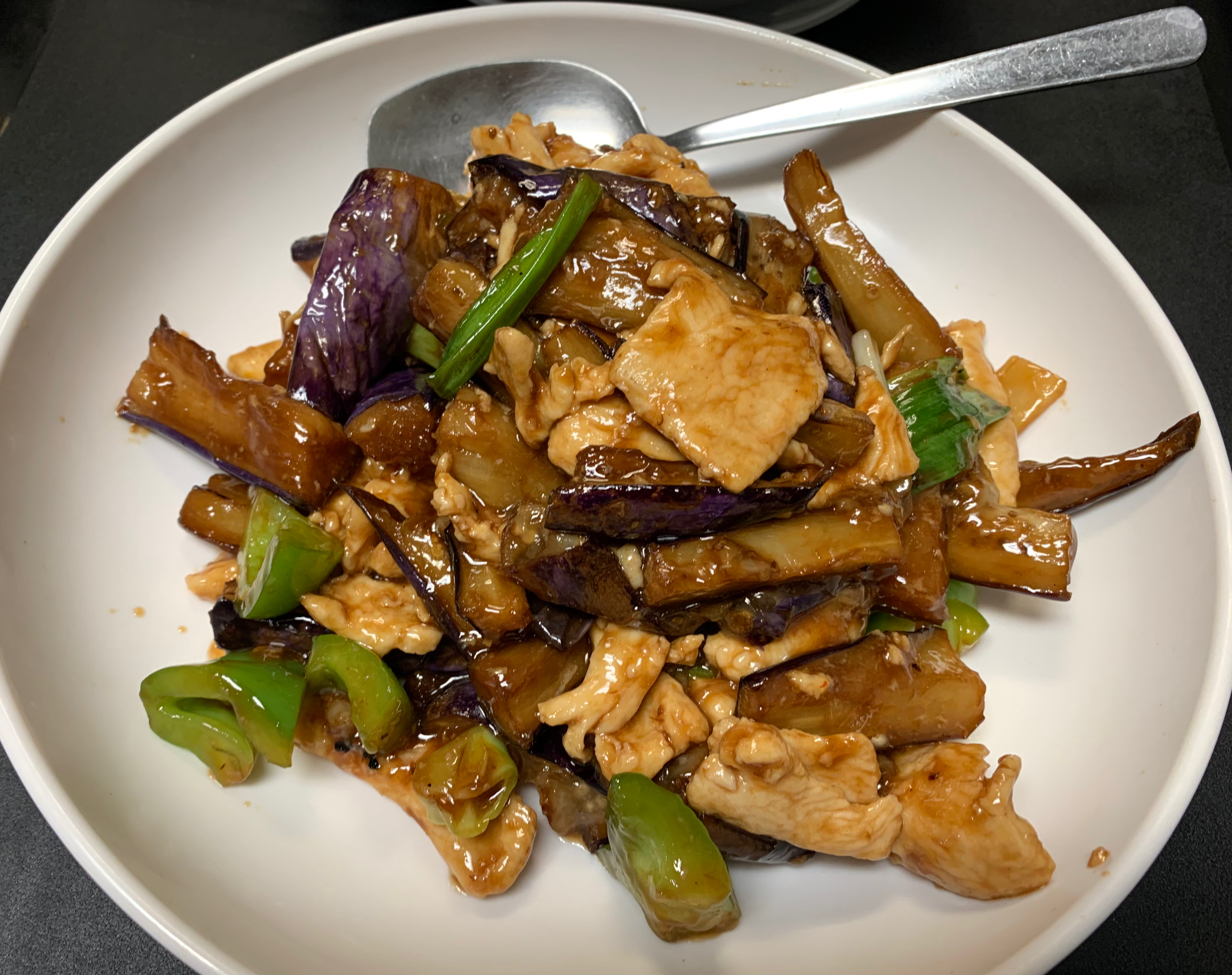 38 茄子鸡/CHICKEN WITH EGGPLANTS IN GARLIC SAUCE🌶️.