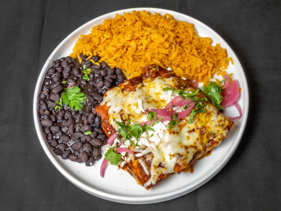Birria Enchiladas Rojas.