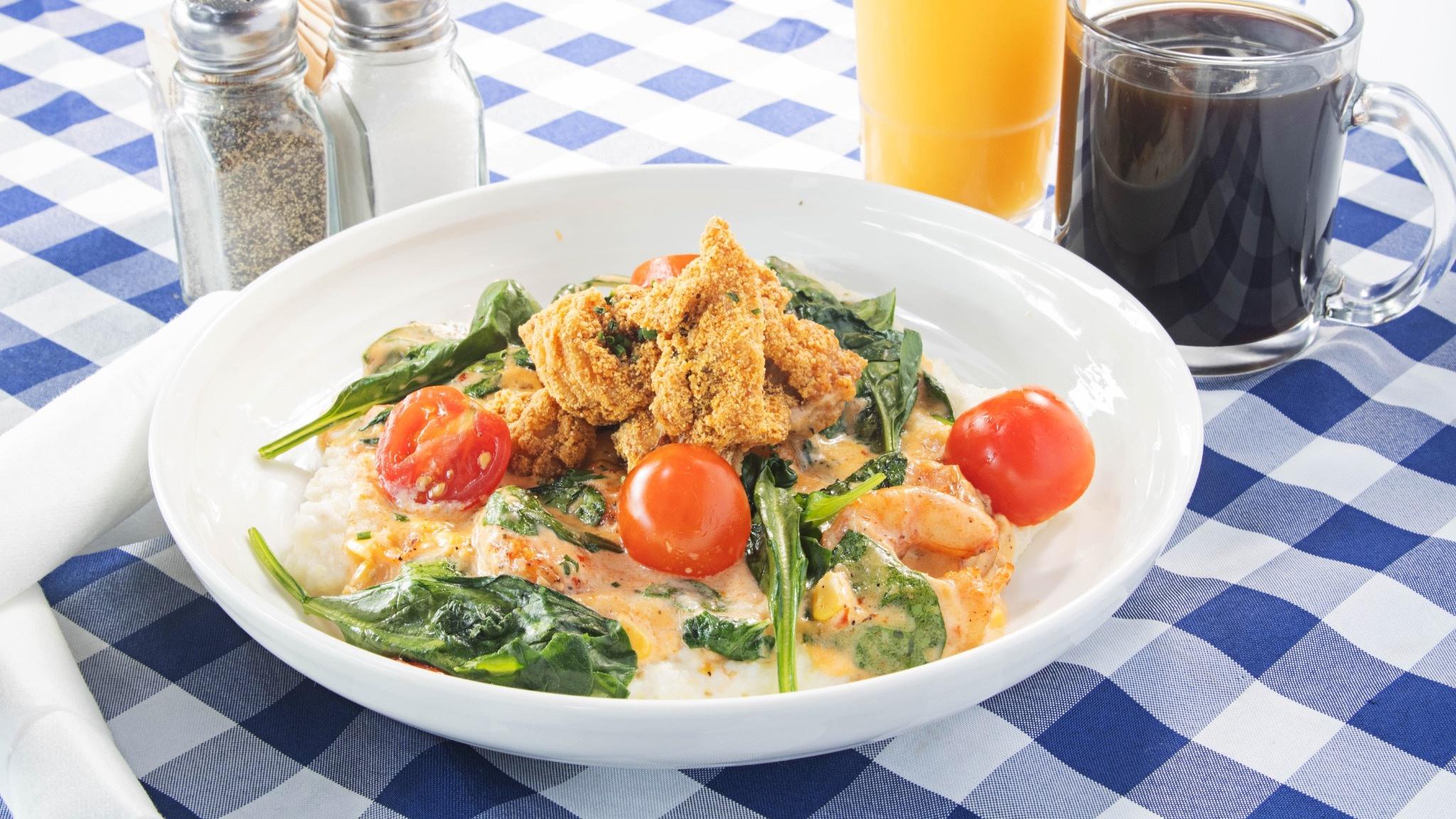 Crispy Catfish, Shrimp & Grits.