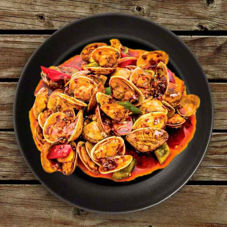 SF9. 豉汁炒蜆/Stir-Fried Clams in Black Bean Sauce.